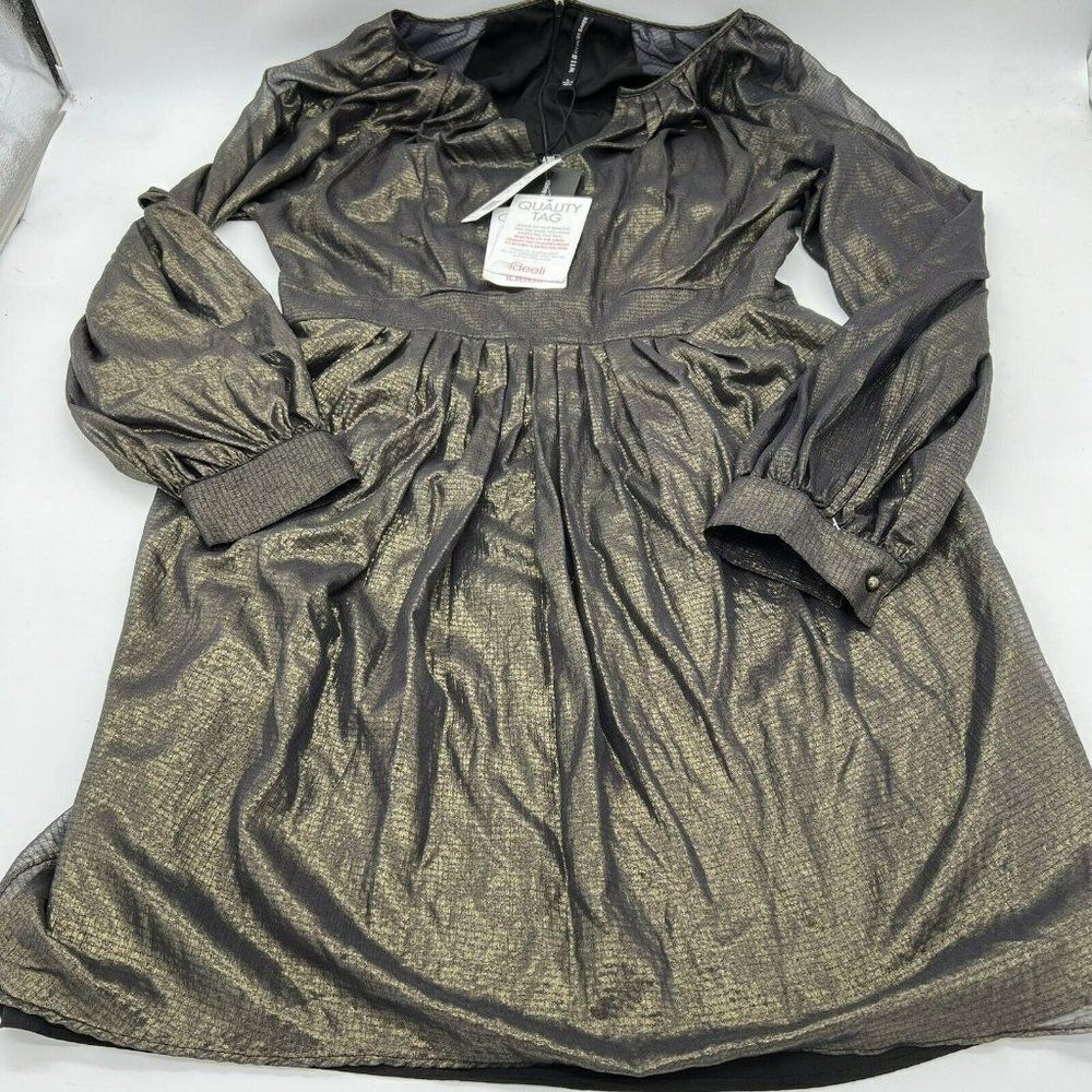 W118 Walter Baker Metallic Shimmer Naya Dress Size Large NWT